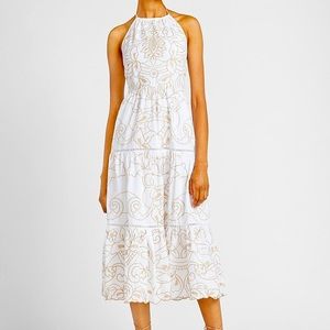 NWT❗️Express Embroidered Midi Halter Dress